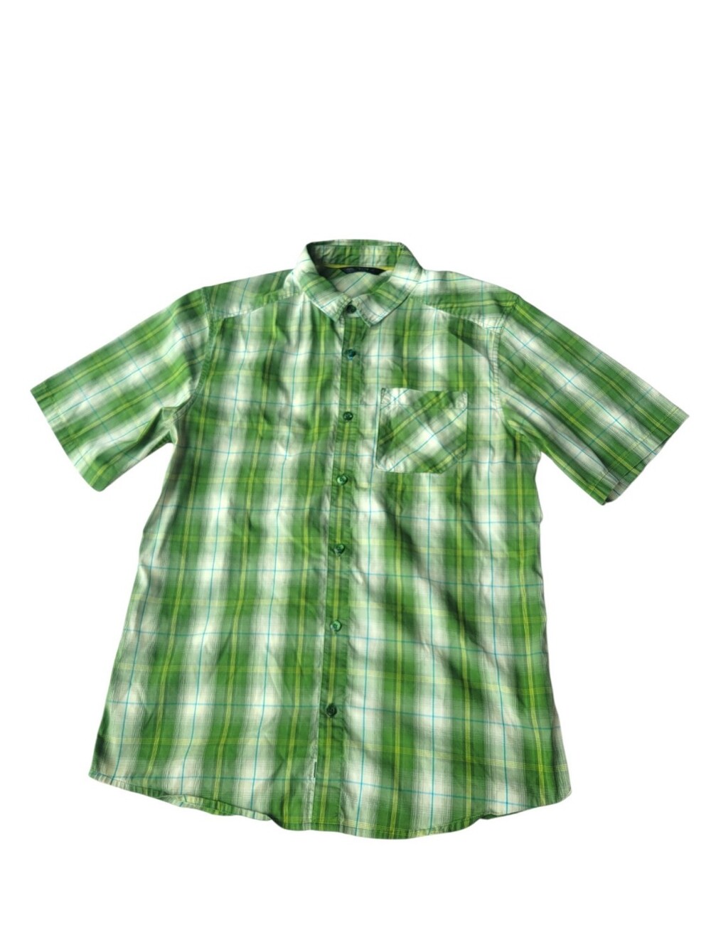 Arc'teryx Brohm Short Sleeve Button Up Plaid Shirt Green Small
